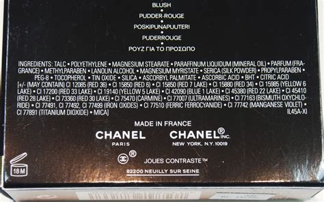 chanel blush ingredients